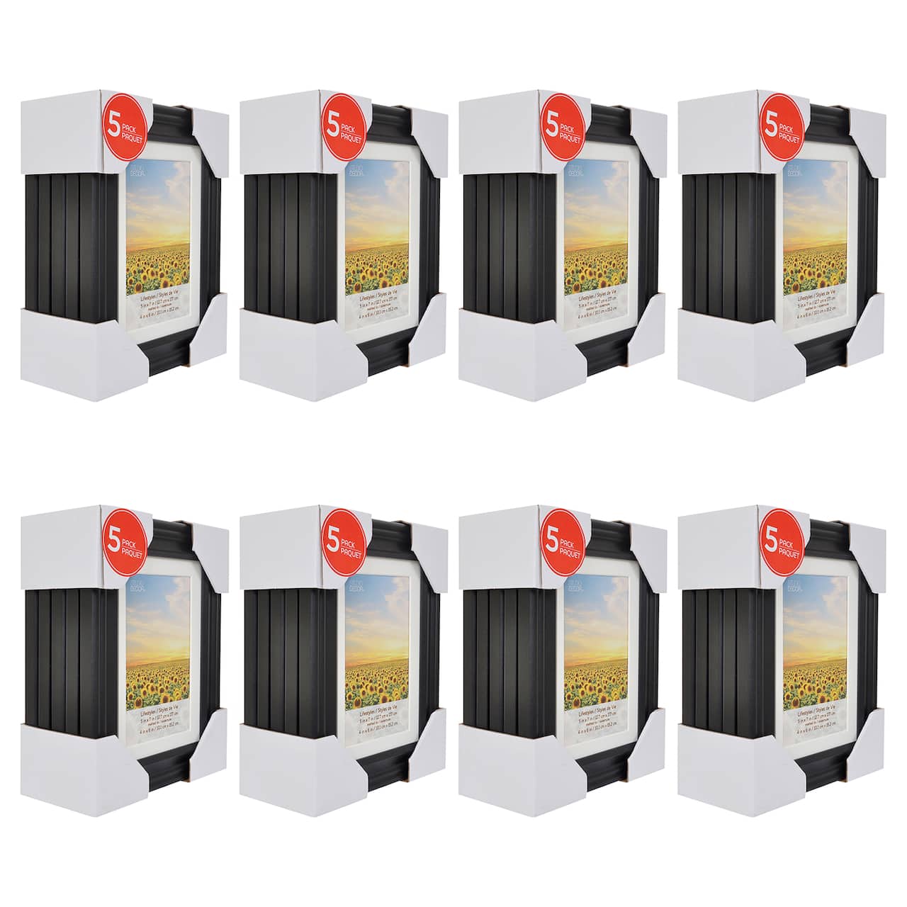 8 Packs: 5 ct. (40 total) Black 4" x 6" Frame with Mat, Lifestyles by Studio Decor®